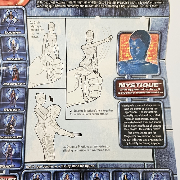 NIB Vintage Toy Biz Marvel X-Men The Movie Mystique Wolverine Action Figure Set - Picture 7 of 9